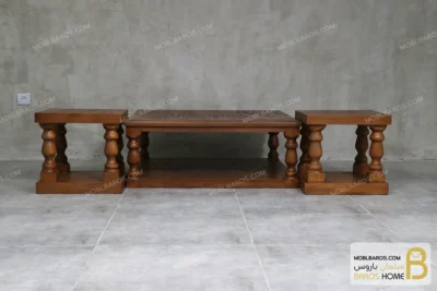 ست جلومبلی و عسلی پایه ستونی کد ۱ خرید مبل باروس 8