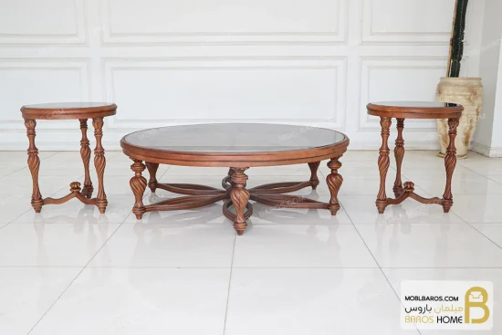 ست میز جلومبلی و عسلی کینگ خرید میز عسلی باروس 658 (2)