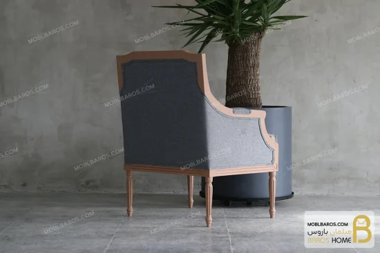 مبل تک نفره چوبی مدل کارن خرید مبل باروس 2