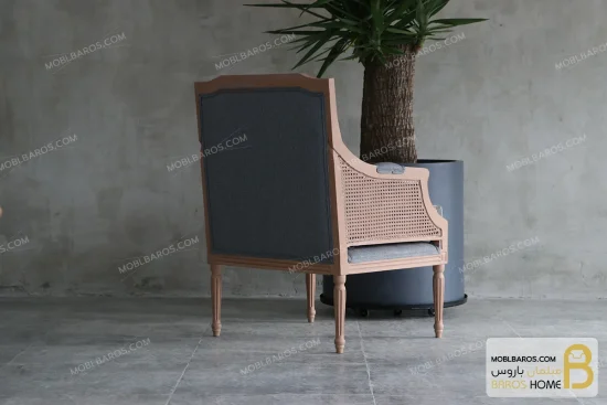مبل تک نفره چوبی مدل کارن خرید مبل باروس 3
