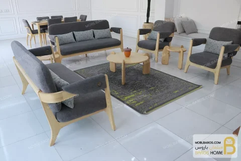 ست مبل راحتی طوسی هوگر