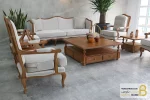 ست مبلمان نئوکلاسیک چوبی ترکیبی گندم و مبل تک نفره فرانسوی خرید مبل باروس ۳