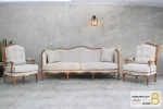 ست مبلمان نئوکلاسیک چوبی ترکیبی گندم و مبل تک نفره فرانسوی خرید مبل باروس ۹