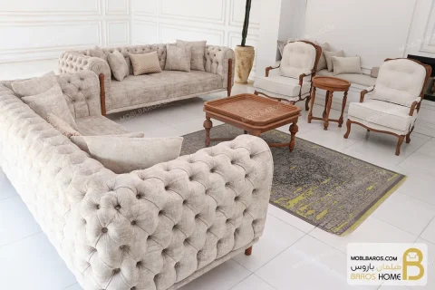 ست مبلمان وینچنزا به همراه مبل تک نفره فرانسوی خرید مبل باروس 457 (10)