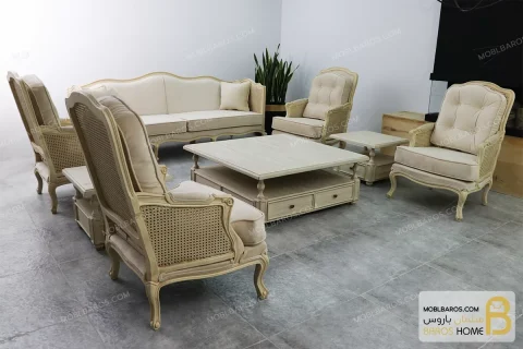 ست مبلمان گندم و فرانسوی کد ۲ moblbaros.com 1