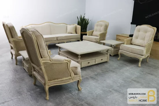ست مبلمان گندم و فرانسوی کد ۲ moblbaros.com 1