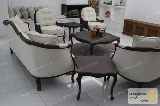 ست مبلمان نئوکلاسیک راشل پلاس کد ۳ moblbaros.com 4