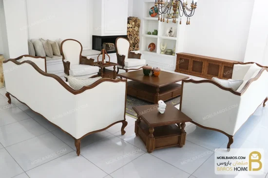 ست مبلمان نئوکلاسیک گندم و روما پلاس جدید خرید مبل باروس 1