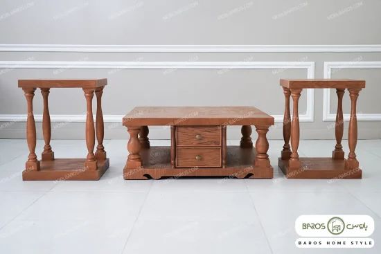 ست میز جلومبلی و عسلی روتی پایه ستونی خرید مبل باروس 29291 (1)