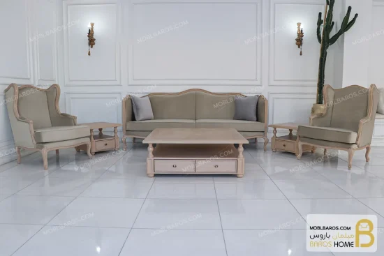 مبل نئوکلاسیک و مدرن گندم با مبل تک کویین خرید مبل باروس 11 8