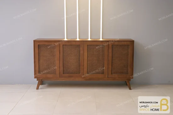 کنسول نئوکلاسیک چوبی حصیری دیمان خرید مبل باروس 11 3