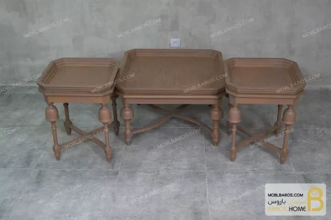 ست جلومبلی و عسلی کنار مبلی چوبی کلاسیک مدل مربع آنجل خرید مبل باروس 1