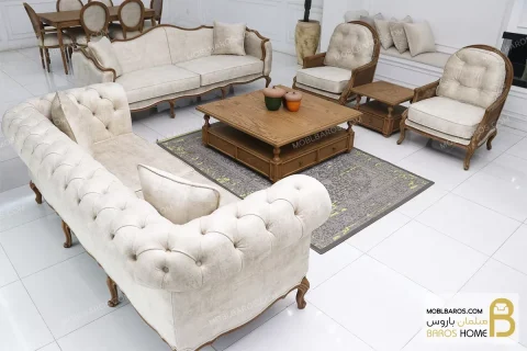 ست مبلمان نئوکلاسیک ابزاری و راحتی چستر جورجیا خرید مبل باروس 1