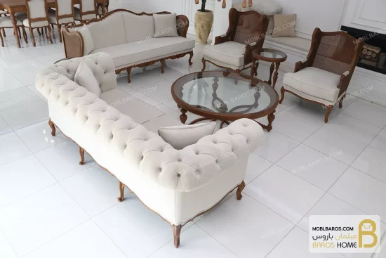 ست مبلمان نئوکلاسیک و ترکیبی کینگ moblbaros.com 2