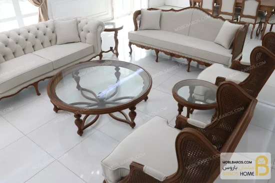 ست مبلمان نئوکلاسیک و ترکیبی کینگ moblbaros.com 3