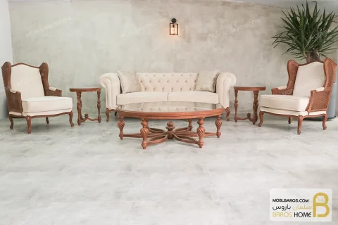 ست مبلمان نئوکلاسیک و ترکیبی کینگ خرید مبل باروس 110 (5)