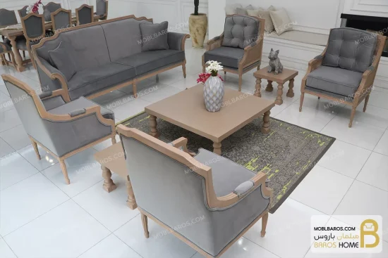 ست مبلمان کلاسیک چوبی و مدرن مدل کارن خرید مبل باروس 1