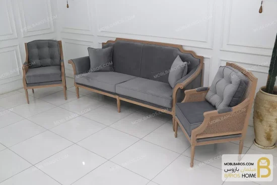 ست مبلمان کلاسیک چوبی و مدرن مدل کارن خرید مبل باروس 12
