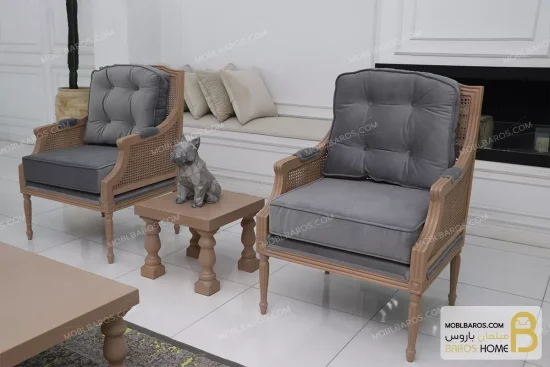 ست مبلمان کلاسیک چوبی و مدرن مدل کارن خرید مبل باروس 2