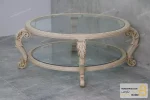 ست میز جلومبلی و عسلی کنار مبلی کلاسیک مدل لورنزو گرد خرید مبل باروس 2