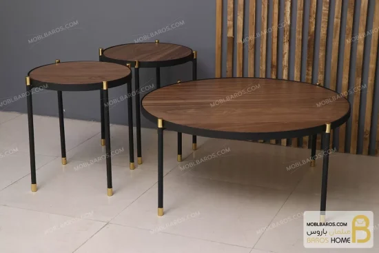 ست میز جلومبلی و عسلی کنارمبلی چوبی فلزی مدل هلن خرید مبل باروس 4