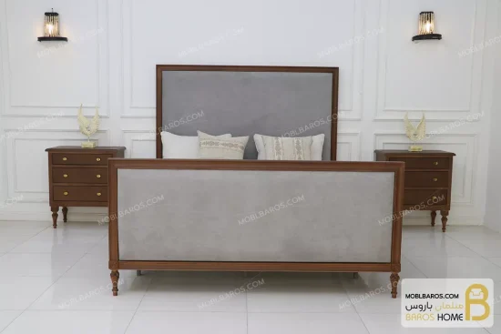 سرویس خواب دونفره چوبی کلاسیک مدل ماهور کد ۲ moblbaros.com 1