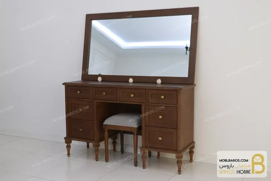 سرویس خواب دونفره چوبی کلاسیک مدل ماهور کد ۲ moblbaros.com 3