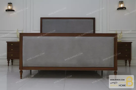 سرویس خواب دونفره چوبی کلاسیک مدل ماهور کد ۲ moblbaros.com 5