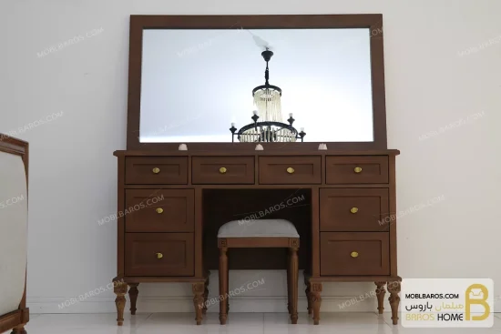 سرویس خواب دونفره چوبی کلاسیک مدل ماهور کد ۲ moblbaros.com 7