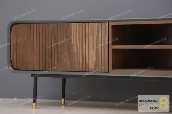 میز تلویزیون چوبی فلزی مدرن مدل هلن خرید مبل باروس 4