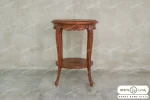 میز جلو مبلی و عسلی کنار مبلی کلاسیک مدل لورنزو گرد باروس 98 (1)