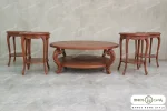 میز جلو مبلی و عسلی کنار مبلی کلاسیک مدل لورنزو گرد باروس 98 (4)