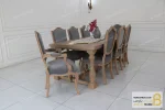 میز ناهارخوری و غذاخوری چوبی کلاسیک گندم با میز راشل خرید مبل باروس 2