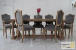 میز ناهارخوری و غذاخوری چوبی کلاسیک گندم با میز راشل خرید مبل باروس 3