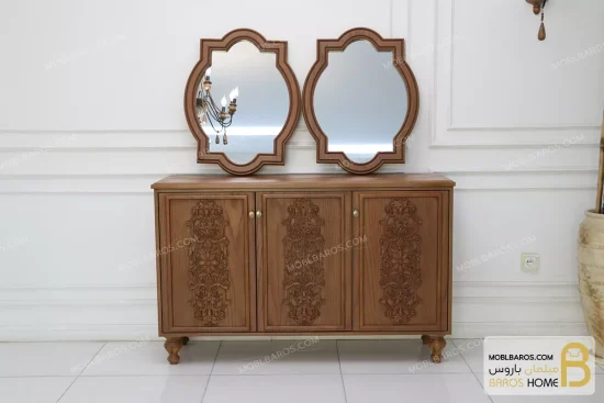 میز کنسول منبتی و چوبی کلاسیک مدل صدا خرید مبل باروس 1