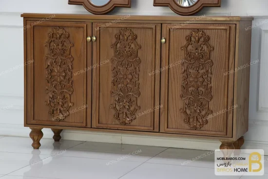 میز کنسول منبتی و چوبی کلاسیک مدل صدا خرید مبل باروس 2