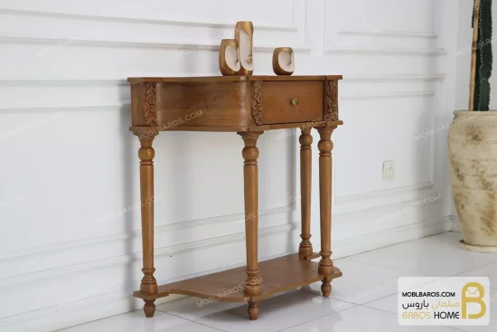 میز کنسول چوبی منبتی جدید مدل الای کد ۲ خرید مبل باروس 4