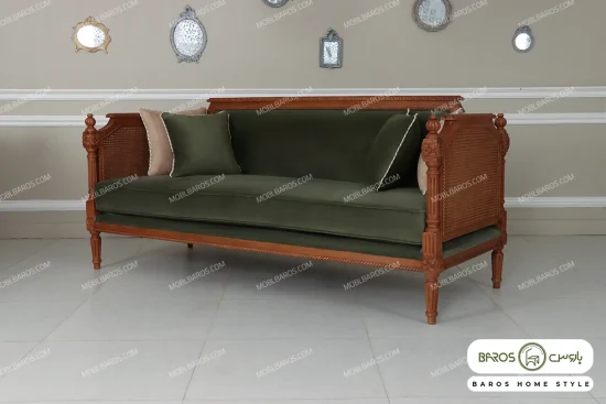 کاناپه کلاسیک کاجی خرید مبل باروس 59459 (1)