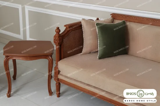 کاناپه کلاسیک کاجی خرید مبل باروس 59459 (2)