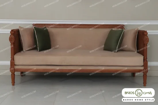 کاناپه کلاسیک کاجی خرید مبل باروس 59459 (3)