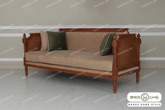 کاناپه کلاسیک کاجی خرید مبل باروس 59459 (4)