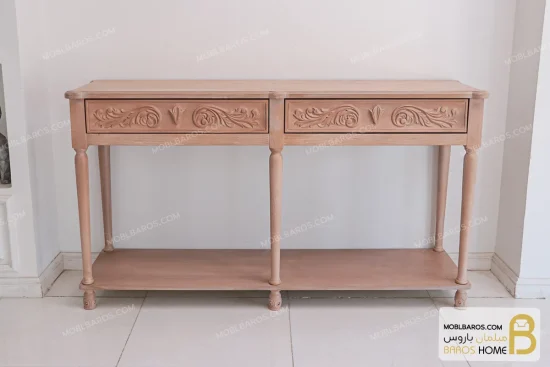 کنسول چوبی منبتی کلاسیک جدید مدل افرا خرید مبل باروس 1101 (1)
