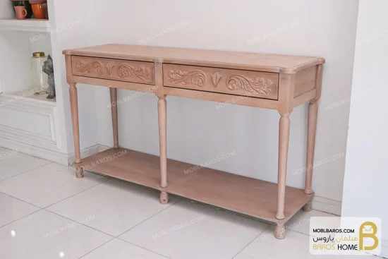 کنسول چوبی منبتی کلاسیک جدید مدل افرا خرید مبل باروس 1101 (2)