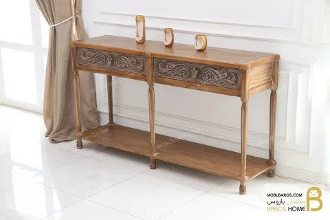 کنسول چوبی منبتی کلاسیک جدید مدل افرا خرید مبل باروس 4