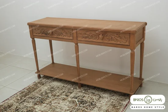 کنسول چوبی منبتی کلاسیک جدید مدل افرا خرید مبل باروس ۱۰۱۲ (2)