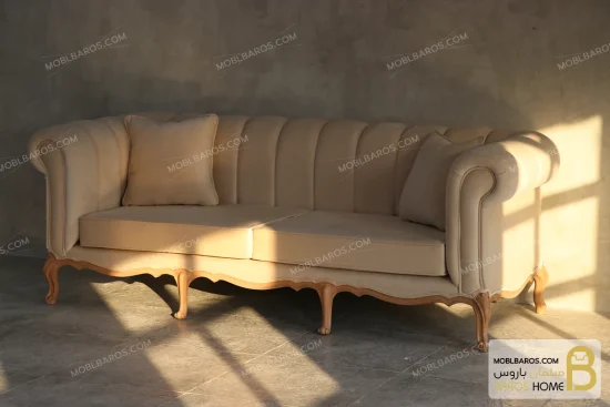 ست مبلمان ترکیبی گندم و چستر شیاره کد ۳ خرید مبل باروس 18