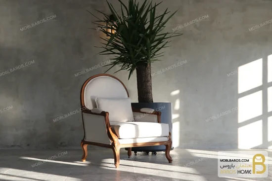 ست مبلمان نئوکلاسیک فندقی راشل کد ۳ خرید مبل باروس 22