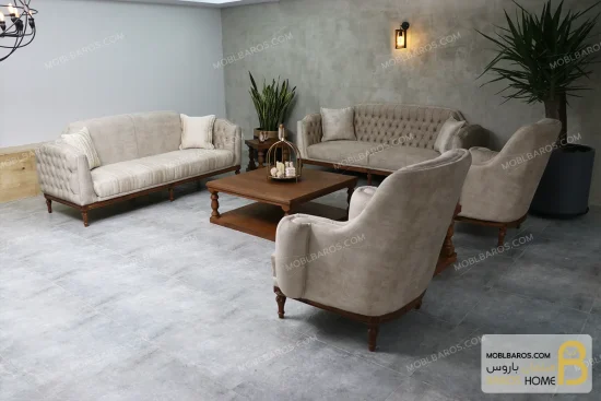 ست مبلمان نئوکلاسیک و راحتی کاریزما خرید مبل باروس 7