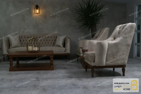 ست مبلمان نئوکلاسیک و راحتی کاریزما خرید مبل باروس 9