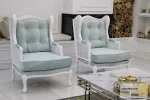 ست مبلمان چوبی و کلاسیک سفارشی مدل گندم و مبل تک کویین خرید مبل باروس 7